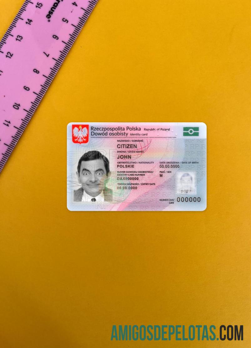 Poland ID Card 2019 Present Version 2 olhar de foto frente amostra